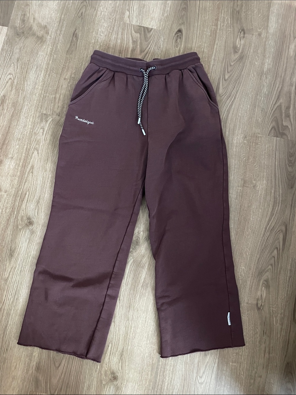 Men's Maroon Bearded Goat Sweatpants with Drawstring - size XL
